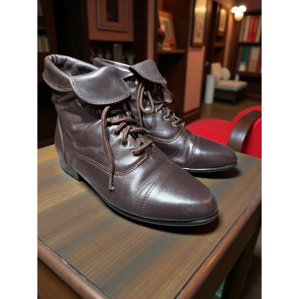 Vintage 90s Maine Woods Mandy 2 Brown Leather Lace-Up Ankle Boots Women’s 6